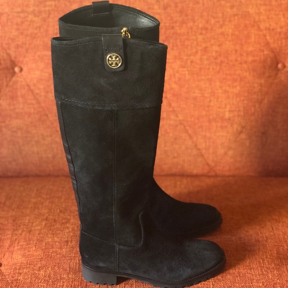 Tory Burch // Oakridge Black Suede Riding Boot - Picture 5 of 8